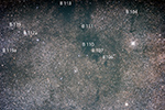 Barnard 111 and environs.  Labeled image